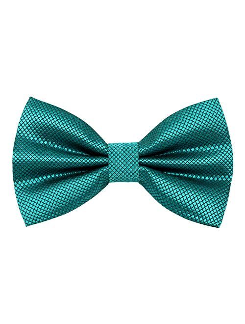 Alizeal Men's Solid Formal Banded Bow Ties Pre-tied