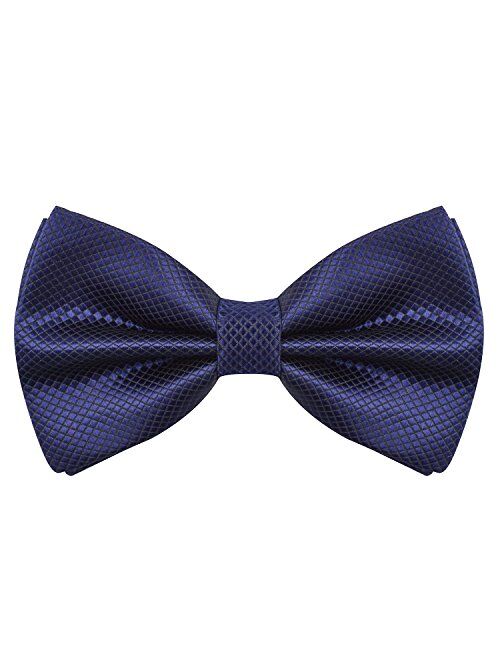 Alizeal Men's Solid Formal Banded Bow Ties Pre-tied