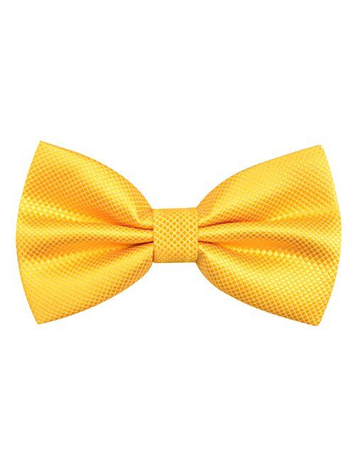 Alizeal Men's Solid Formal Banded Bow Ties Pre-tied