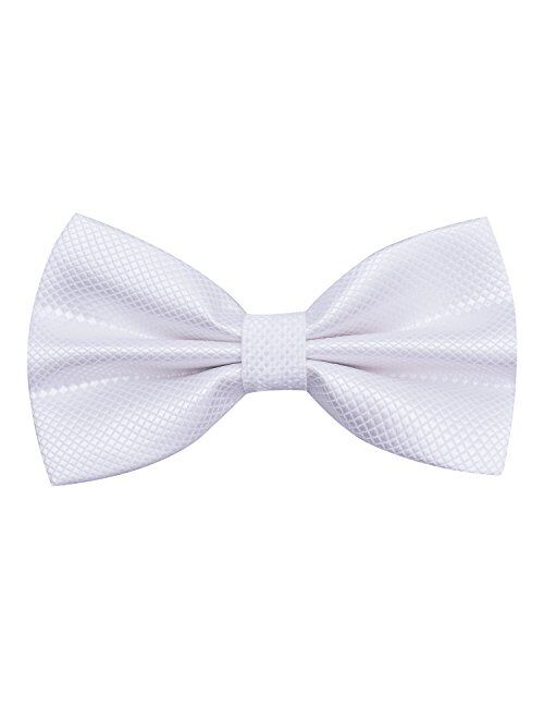 Alizeal Men's Solid Formal Banded Bow Ties Pre-tied