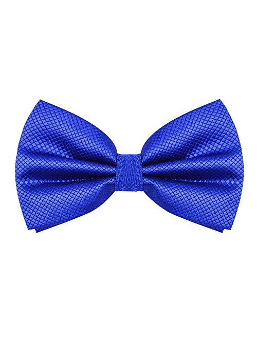 Alizeal Men's Solid Formal Banded Bow Ties Pre-tied