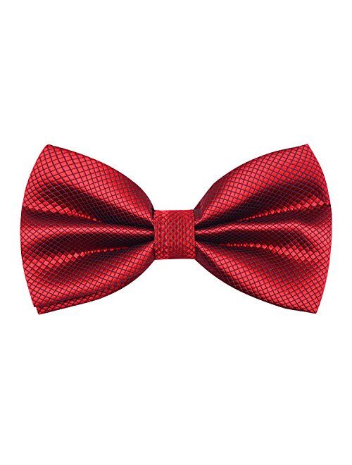 Alizeal Men's Solid Formal Banded Bow Ties Pre-tied