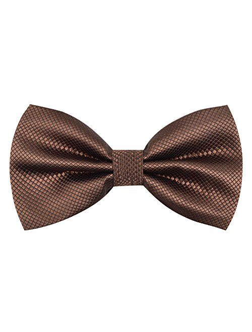 Alizeal Men's Solid Formal Banded Bow Ties Pre-tied