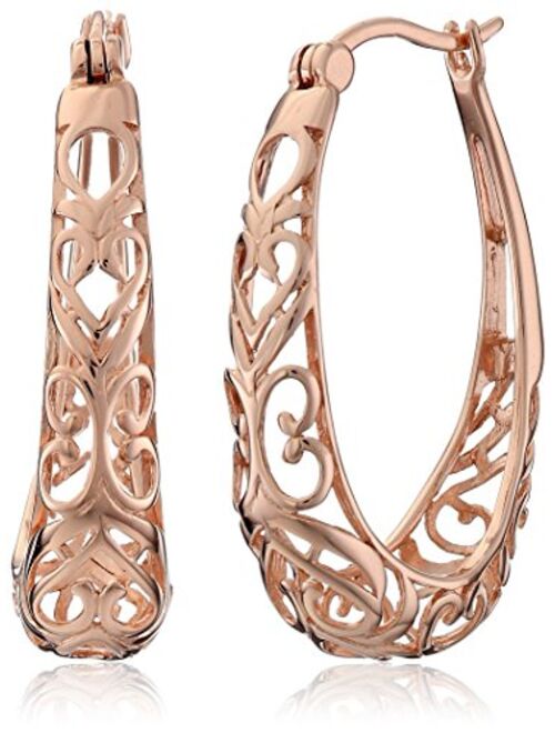 Sterling Silver Filigree Hoop Earrings