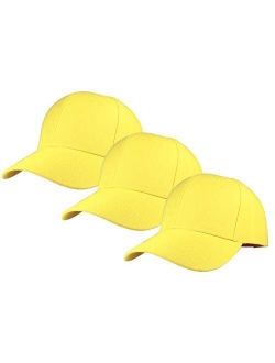 Gelante Plain Baseball Cap Adjustable Back Strap 3 PC