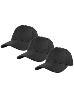 Gelante Plain Baseball Cap Adjustable Back Strap 3 PC