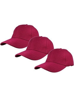 Gelante Plain Baseball Cap Adjustable Back Strap 3 PC