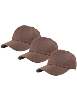 Gelante Plain Baseball Cap Adjustable Back Strap 3 PC