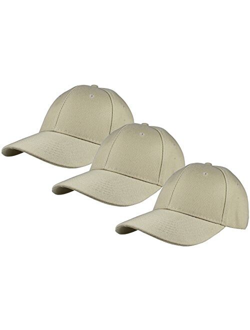 Gelante Plain Baseball Cap Adjustable Back Strap 3 PC