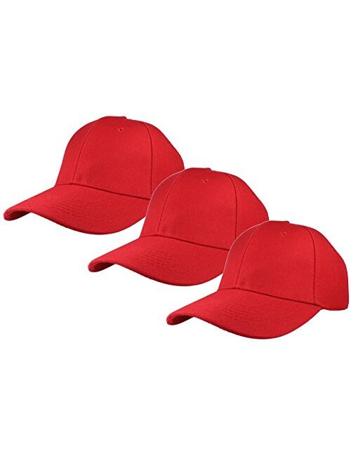 Gelante Plain Baseball Cap Adjustable Back Strap 3 PC