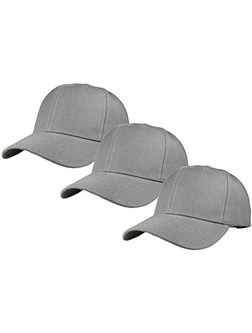 Gelante Plain Baseball Cap Adjustable Back Strap 3 PC