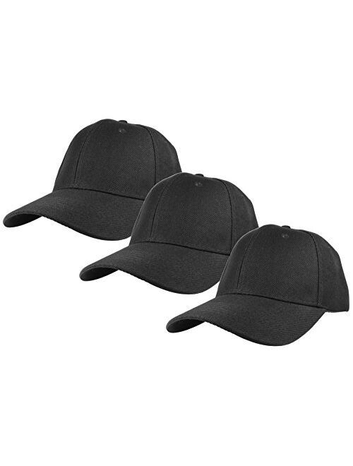 Gelante Plain Baseball Cap Adjustable Back Strap 3 PC