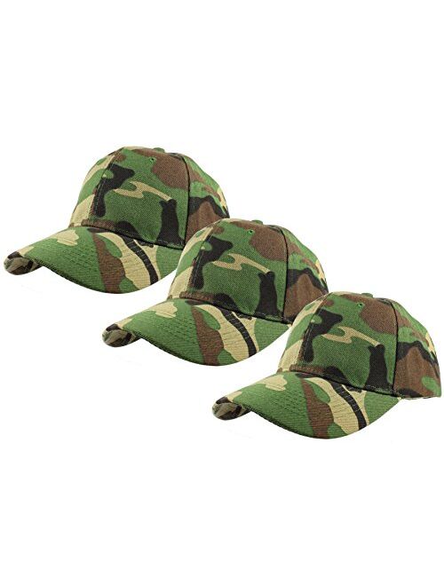 Gelante Plain Baseball Cap Adjustable Back Strap 3 PC