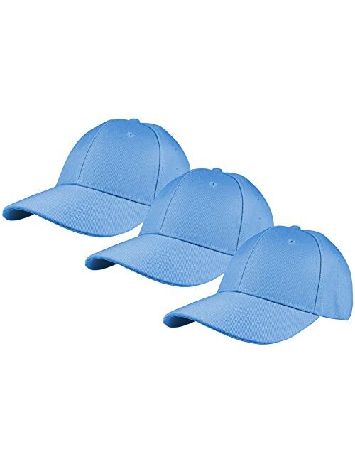 Gelante Plain Baseball Cap Adjustable Back Strap 3 PC