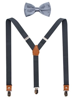 Suspenders And Pre-Tied Bowtie Set For Boys And Men By JAIFEI, Casual And Formal