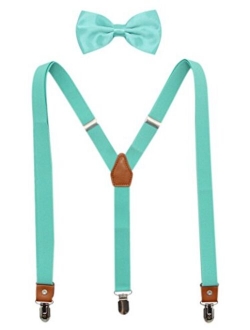 Suspenders And Pre-Tied Bowtie Set For Boys And Men By JAIFEI, Casual And Formal