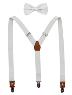 Suspenders And Pre-Tied Bowtie Set For Boys And Men By JAIFEI, Casual And Formal