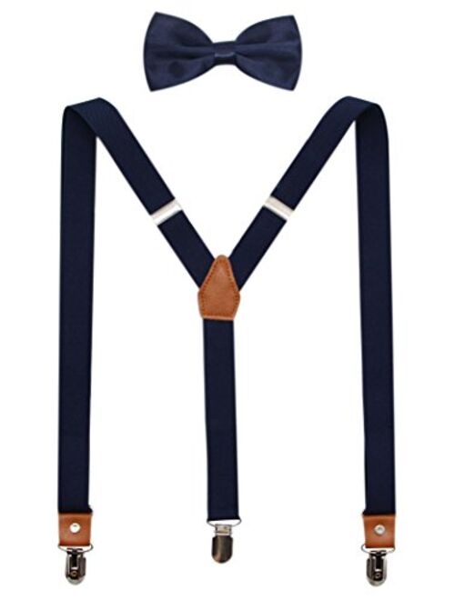 Suspenders And Pre-Tied Bowtie Set For Boys And Men By JAIFEI, Casual And Formal