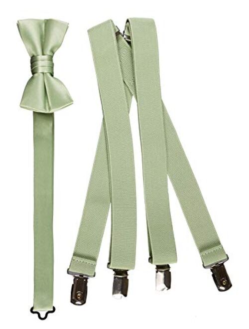 Tuxgear Bow Tie and Suspender Set Combo in Multiple Sizes and Colors