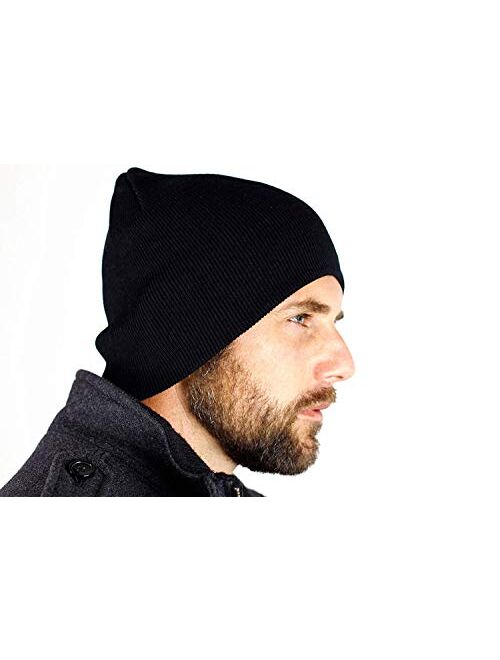 Everything Black 9" Skull Cap Beanie That Will Fit Your Head Perfect