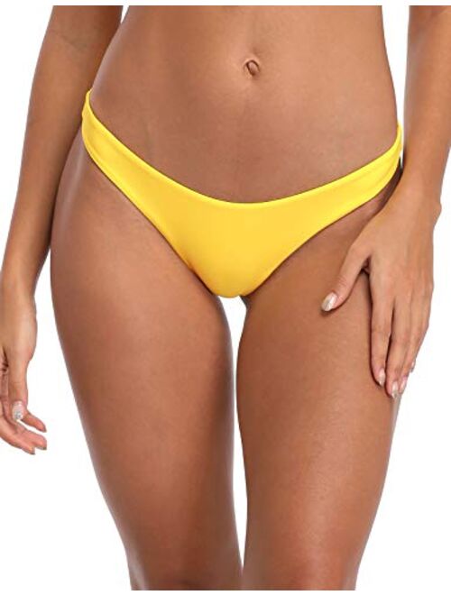 RELLECIGA Women's Cheeky Brazilian Cut Bikini Bottom