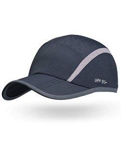 ELLEWIN Unisex Baseball Cap UPF 50 Unstructured Hat with Foldable Long Large Bill