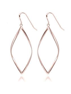 14K Gold Plated Infinity Sterling Silver Post Hoop Earrings for Women