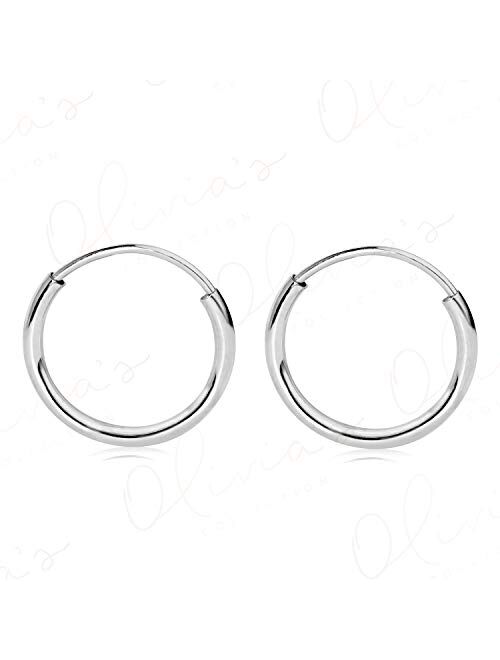 Olivia's Collection 14k Gold Hollow Endless Hoop Earrings 10 to 20mm