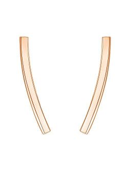 14K Gold Plated Sterling Silver Post Crawler Earrings Cuff Studs