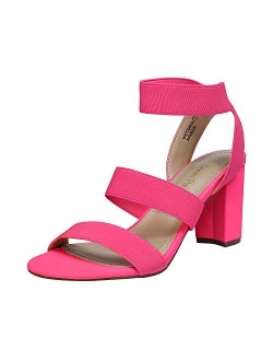 Women's Open Toe High Chunky Elastic Strap Dress Heel Sandals