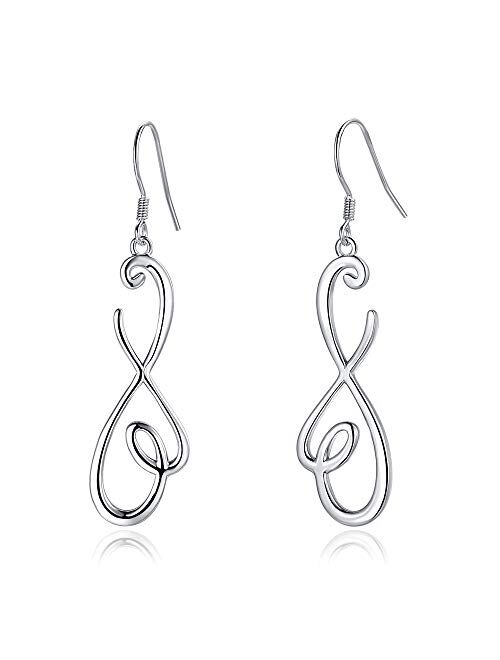 925 Sterling Silver Earrings, BoRuo Celtic Knot Dangle Earrings Good Luck Irish Celtic Knot Vintage Dangles for Women Teardrop Earrings