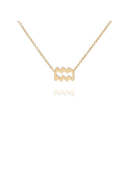 RAMUS KATEN Zodiac 12 Constellation Pendant Necklace Astrology Gold Tone Chain with Message Card