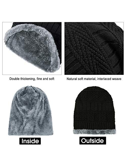 2PCS Parent-Child Hat Winter Warm Knit Family Beanie Hats Father & Son Baby Beanie for Men Gifts