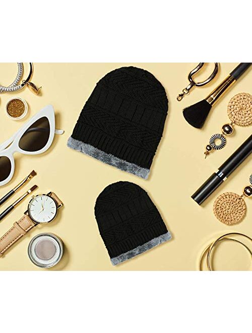 2PCS Parent-Child Hat Winter Warm Knit Family Beanie Hats Father & Son Baby Beanie for Men Gifts