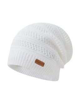 OMECHY Mens Winter Knit Warm Hat Stretch Plain Beanie Cuff Toboggan Cap