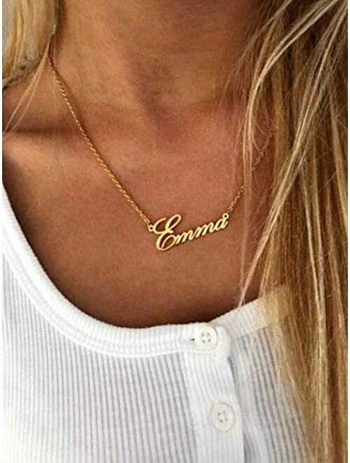 Personalized Name Necklace 18K Gold Plated Custom Name Necklace with Birthstone Customized Necklace Gift for Women