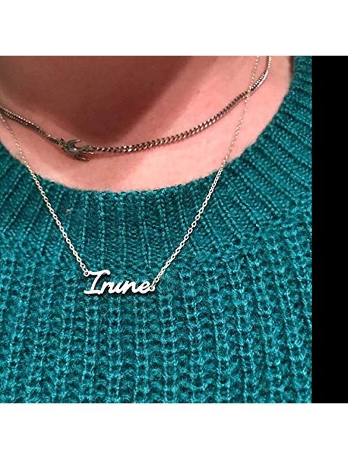 Personalized Name Necklace 18K Gold Plated Custom Name Necklace with Birthstone Customized Necklace Gift for Women