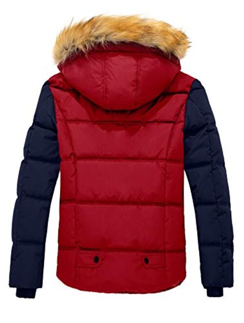 Wantdo Men's Winter Puffer Jacket Thicken Winter Coat Warm Padded Jacket with Hood