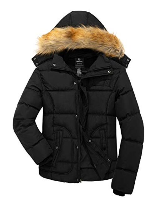 Wantdo Men's Winter Puffer Jacket Thicken Winter Coat Warm Padded Jacket with Hood