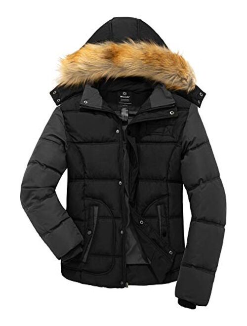 Wantdo Men's Winter Puffer Jacket Thicken Winter Coat Warm Padded Jacket with Hood