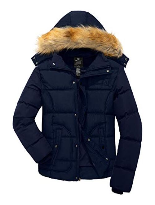 Wantdo Men's Winter Puffer Jacket Thicken Winter Coat Warm Padded Jacket with Hood