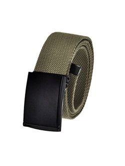 Men's Cut to Fit Golf Belt Casual Outdoor Canvas with Black Military Flip Top Buckle