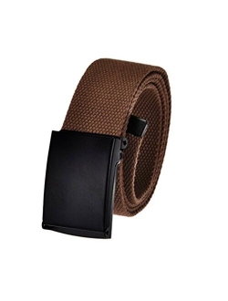 Men's Cut to Fit Golf Belt Casual Outdoor Canvas with Black Military Flip Top Buckle