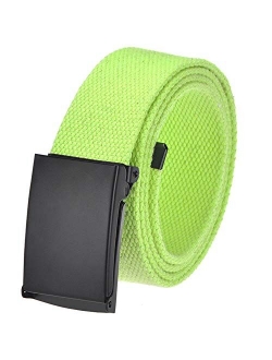 Men's Cut to Fit Golf Belt Casual Outdoor Canvas with Black Military Flip Top Buckle