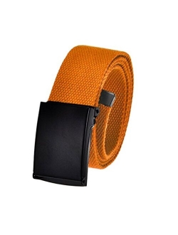 Men's Cut to Fit Golf Belt Casual Outdoor Canvas with Black Military Flip Top Buckle