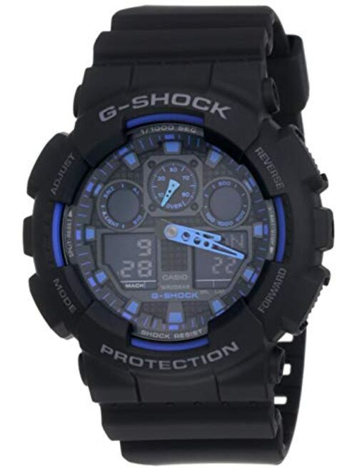 Casio G-Shock GA100-1A2 Ana-Digi Speed Indicator Black Dial Men's Watch