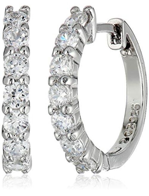 Amazon Essentials Plated Sterling Silver Hinged Huggie Hoop Earrings