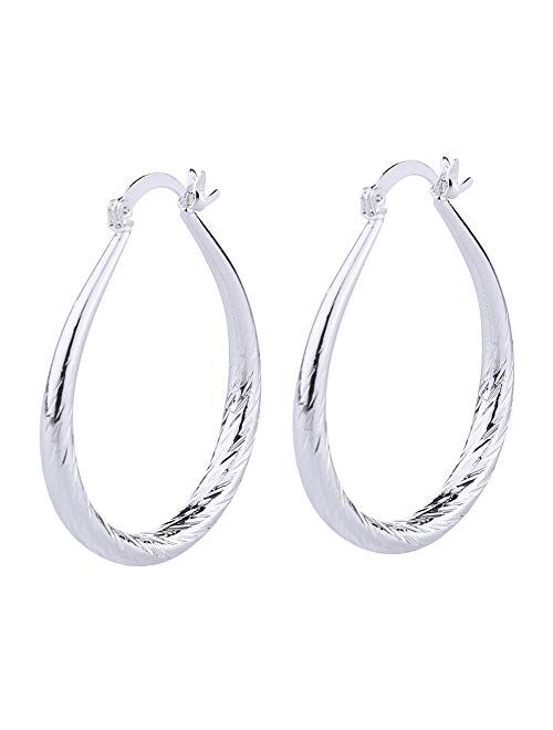 Fashion Women Gold Silver Hoop Earrings, Elegant Stud Dangle Earring Wedding Jewelry Gift