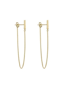 Chain Earrings Dainty Earrings Minimalist Hypoallergenic Earrings for Women Sensitive Ears Gold Stud Earrings for Women Dangle Earrings for Men