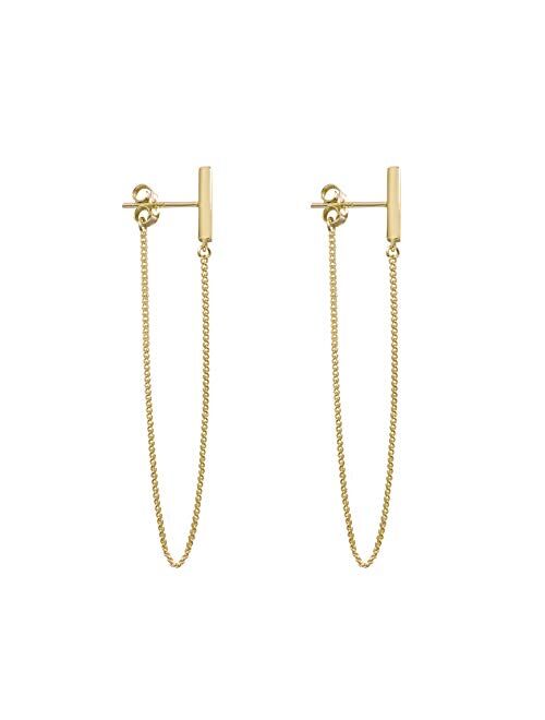 Chain Earrings Dainty Earrings Minimalist Hypoallergenic Earrings for Women Sensitive Ears Gold Stud Earrings for Women Dangle Earrings for Men